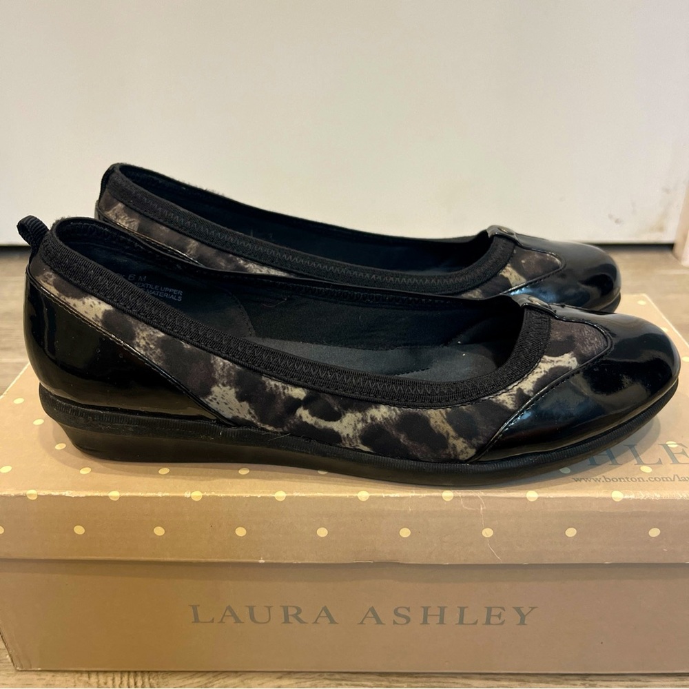 Laura Ashley Women’s Size 6 M LA- Wenlock Leopard Black Ballet Flat Slip On